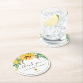 Dessous-de-verre Rond En Papier Pays Merci tournesol mariage Faveur (En situation)