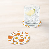 Dessous-de-verre Rond En Papier Pays Rustique Automne Citrouille Automne (En situation)