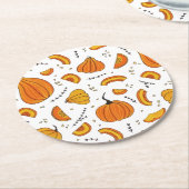Dessous-de-verre Rond En Papier Pays Rustique Automne Citrouille Automne (Incliné)