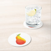 Dessous-de-verre Rond En Papier Pear aquarelle (En situation)