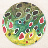 Dessous-de-verre Rond En Papier Pêche de truite Brown (Devant)