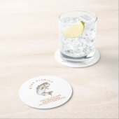 Dessous-de-verre Rond En Papier Pêche terminée (En situation)