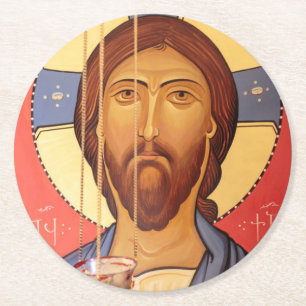 Dessous-de-verre Rond En Papier Peinture de Jésus