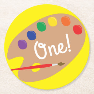 Dessous-de-verre Rond En Papier Peinture de la fête Anniversaire de enfant