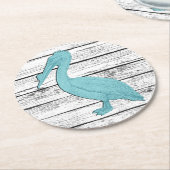 Dessous-de-verre Rond En Papier Pélican votre promenade de couleur (Incliné)