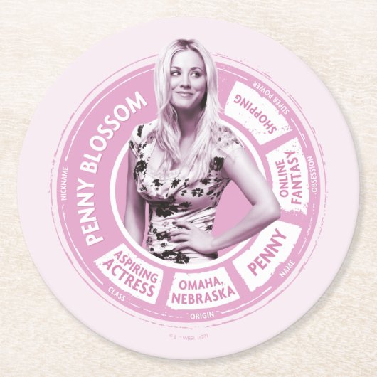 Dessous-de-verre Rond En Papier Penny Blossom Info Graphique (Devant)