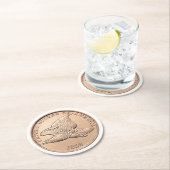 Dessous-de-verre Rond En Papier Penny d'Eagle de vol (En situation)