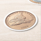 Dessous-de-verre Rond En Papier Penny d'Eagle de vol (Incliné)
