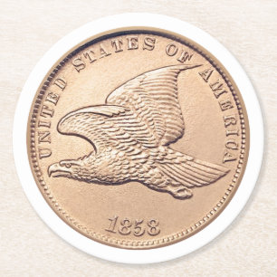 Dessous-de-verre Rond En Papier Penny d'Eagle de vol