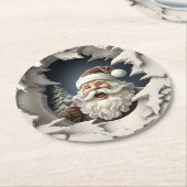Dessous-de-verre Rond En Papier Père Noël Wonderland (Incliné)