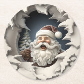 Dessous-de-verre Rond En Papier Père Noël Wonderland (Devant)