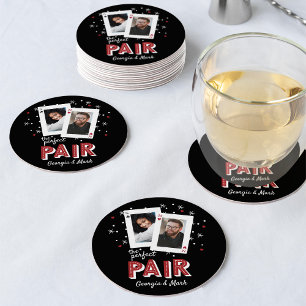 Dessous-de-verre Rond En Papier Perfect Pair Casino Theme Couples Photo