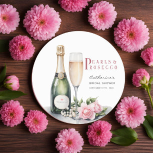 Dessous-de-verre Rond En Papier Perles et Prosecco : Élégante Fête de Mariage Flor