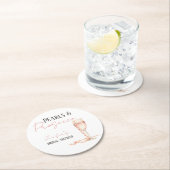 Dessous-de-verre Rond En Papier Perles & Prosecco Rose Pâle Fête de Mariage (En situation)