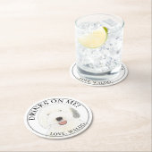 Dessous-de-verre Rond En Papier Personalisé Vieux Anglais Cheepdog Chien Mariage (En situation)