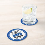 Dessous-de-verre Rond En Papier Personalized Blue Class of 2026 Graduation Party<br><div class="desc">Customize your own blue high school Class of 2026 graduate paper coasters for a high school or college graduation party. Cool varsity letters for the year on great custom decor for seniors.</div>