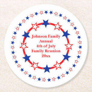 Dessous-de-verre Rond En Papier Personnalisable Parti patriotique Essentials