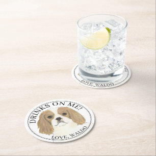Dessous-de-verre Rond En Papier Personnalisé Blenheim Cavalier King Charles Spanie