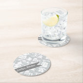 Dessous-de-verre Rond En Papier Personnalisé Hello Grey Retro Téléphone (En situation)