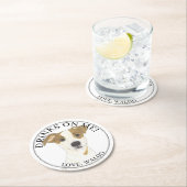 Dessous-de-verre Rond En Papier Personnalisé Jack Russell Terrier Mariage (En situation)