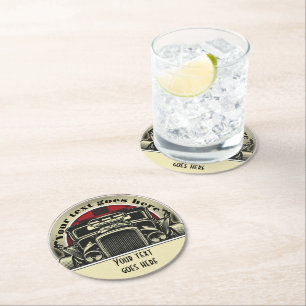 Dessous-de-verre Rond En Papier Personnaliser de voiture d'époque