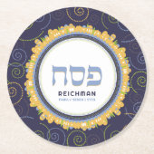 Dessous-de-verre Rond En Papier Pessah Pesach Personnalisé Seder Jérusalem (Devant)