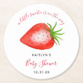 Dessous-de-verre Rond En Papier Petit Baby shower de fraises doux (Devant)