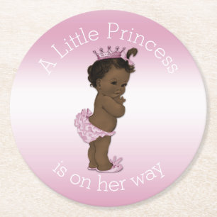 Dessous-de-verre Rond En Papier Petit rose ethnique vintage de princesse baby
