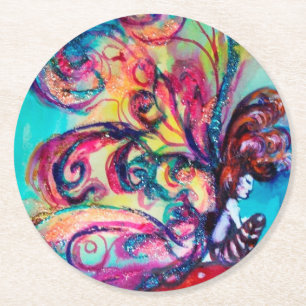 DESSOUS-DE-VERRE ROND EN PAPIER PETITE ELLE DE CHAMPIGNONS