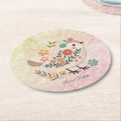 Dessous-de-verre Rond En Papier Petites fleurs Feuilles  Dessous de verre en papie (Incliné)