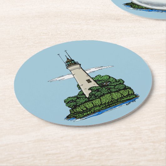 Dessous-de-verre Rond En Papier Phare (Incliné)
