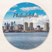Dessous-de-verre Rond En Papier Philadelphia Skyline (Devant)