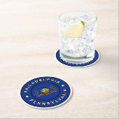 Dessous-de-verre Rond En Papier Philadelphie Pennsylvanie (En situation)