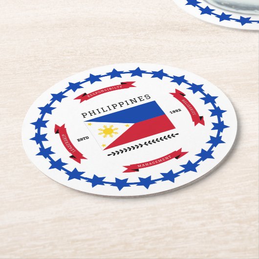 Dessous-de-verre Rond En Papier Philippines (Incliné)