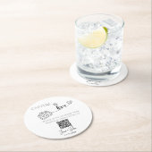Dessous-de-verre Rond En Papier Photo de mariage personnalisée Code QR Signer Capt (En situation)