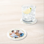 Dessous-de-verre Rond En Papier Photo personnalisée Elegant Gold Mariage personnal (En situation)