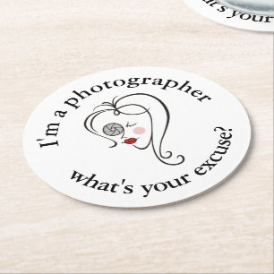 Dessous-de-verre Rond En Papier Photographe féminine