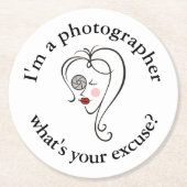 Dessous-de-verre Rond En Papier Photographe féminine (Devant)