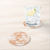 Dessous-de-verre Rond En Papier Pierre de marbre rose (En situation)