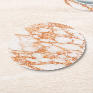 Dessous-de-verre Rond En Papier Pierre de marbre rose