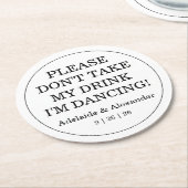 Dessous-de-verre Rond En Papier Pink Garden Rose Wedding (Incliné)