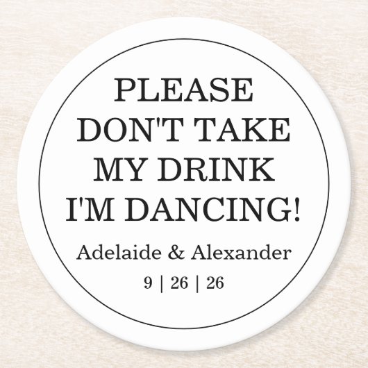 Dessous-de-verre Rond En Papier Pink Garden Rose Wedding (Devant)