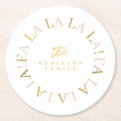 Dessous-de-verre Rond En Papier Pink Gold Fa Noël La La ID1009 (Devant)