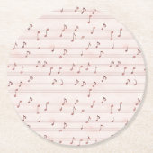 Dessous-de-verre Rond En Papier Pink Music Notes Sheet (Devant)