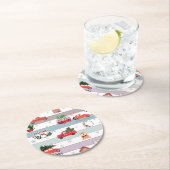 Dessous-de-verre Rond En Papier Pins frais coupés (En situation)