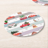 Dessous-de-verre Rond En Papier Pins frais coupés (Incliné)