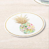 Dessous-de-verre Rond En Papier PixDezines Aloha Ananas/DO-IT-YOURSELF arrière - p (Incliné)