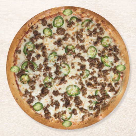 Dessous-de-verre Rond En Papier Pizza (Devant)