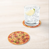 Dessous-de-verre Rond En Papier Pizza (En situation)