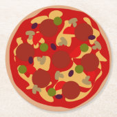 Dessous-de-verre Rond En Papier pizza pepperoni sur mesure restauration rapide des (Devant)